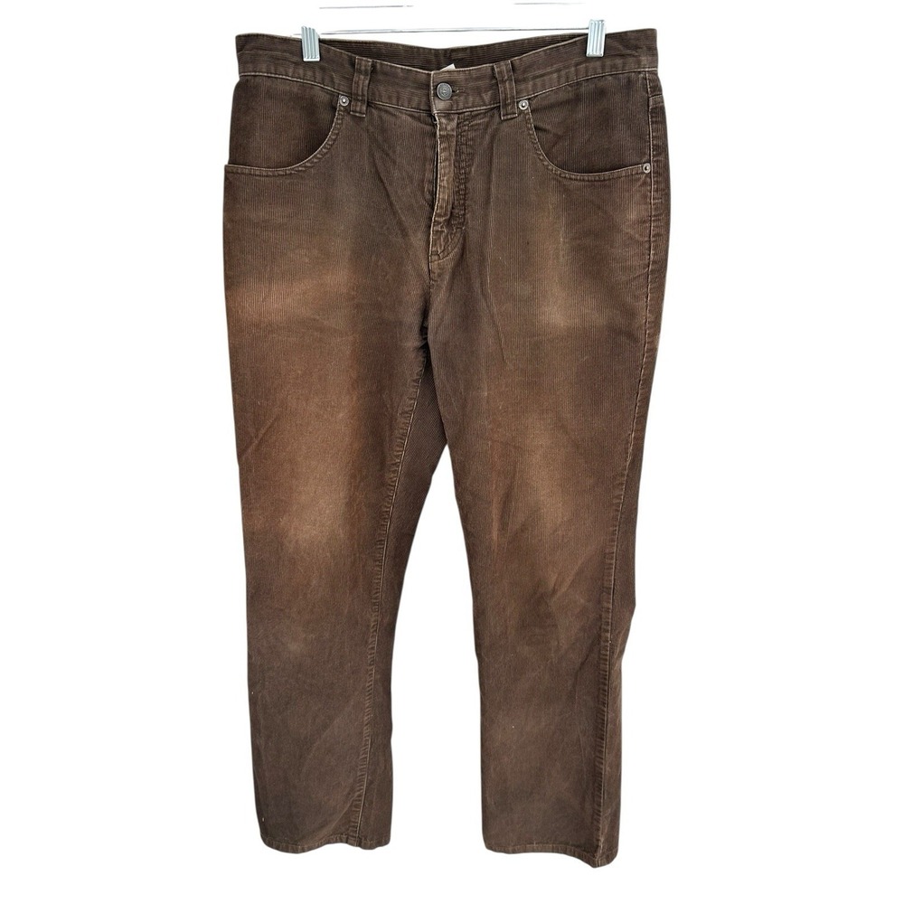 Patagonia Mens Corduroy Pants 34x31 Brown Organic Cotton Tapered Flat Front